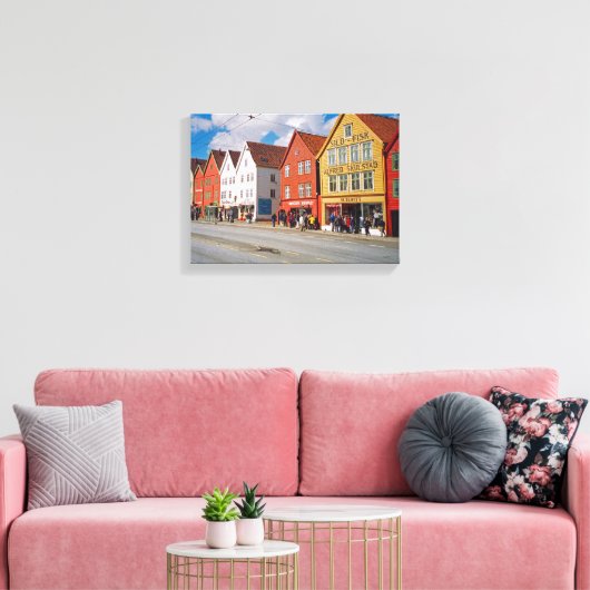 Bergen, Noorwegen Canvas Afdruk (Insitu (Woonkamer))