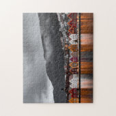 Bergen Noorwegen Colorful Houses Northern Lights Legpuzzel (Verticaal)