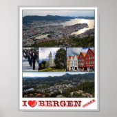 Bergen - Noorwegen - Ik hou van - Poster (Voorkant)