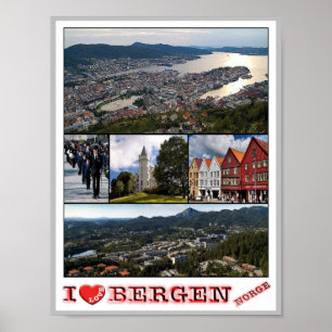 Bergen - Noorwegen - Ik hou van - Poster
