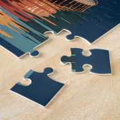Bergen Noorwegen Illustratie Reis Kunst Vintage Legpuzzel (Zijkant)