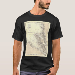 Bergen Noorwegen Kaart 1888 T-shirt