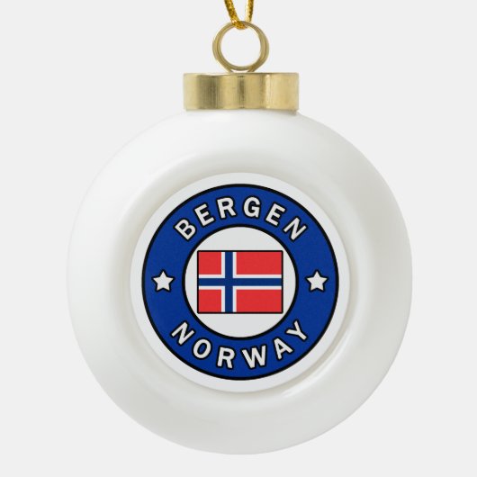 Bergen Noorwegen Keramische Bal Ornament (Voorkant)