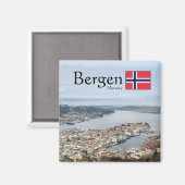 Bergen Noorwegen Magneet (Voorkant / Achterkant)