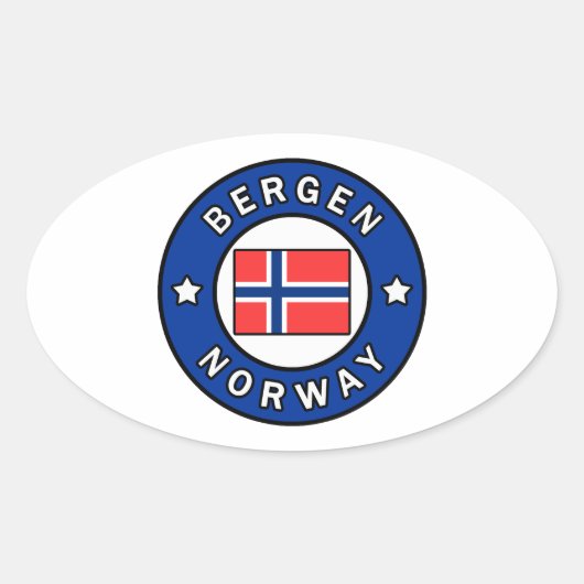 Bergen Noorwegen Ovale Sticker (Voorkant)