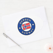 Bergen Noorwegen Ovale Sticker (Envelop)