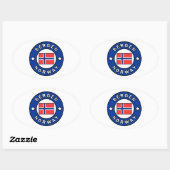 Bergen Noorwegen Ovale Sticker (Vel)