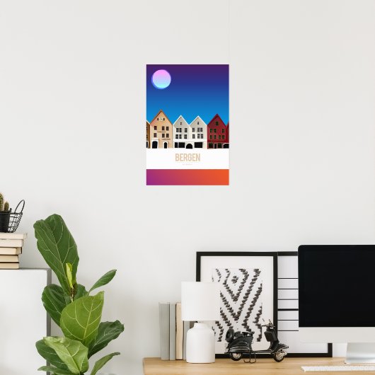 Bergen, Noorwegen Poster (Thuiskantoor)