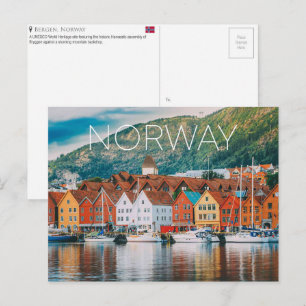 Bergen, Noorwegen Reisbriefkaart Briefkaart