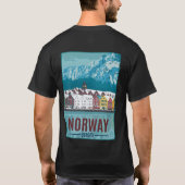Bergen Noorwegen Reisposter T-shirt (Achterkant)