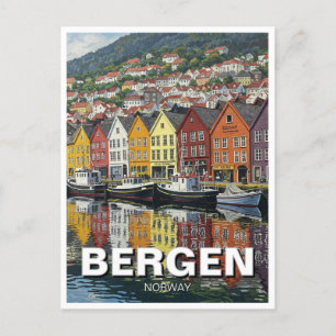 Bergen Noorwegen Reizen Briefkaart