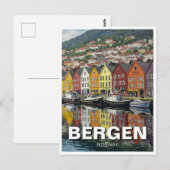 Bergen Noorwegen Reizen Briefkaart (Voorkant / Achterkant)