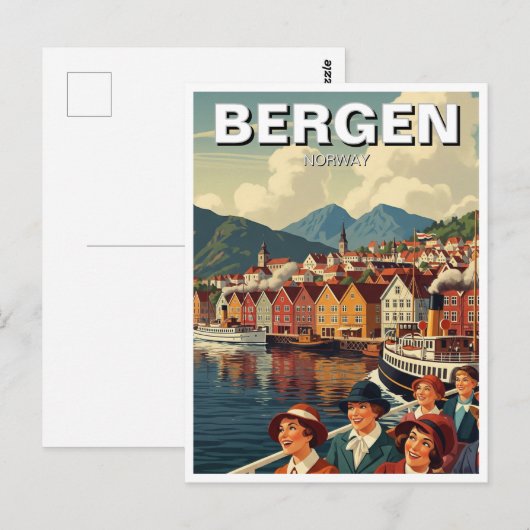 Bergen Noorwegen Reizen Briefkaart (Voorkant / Achterkant)