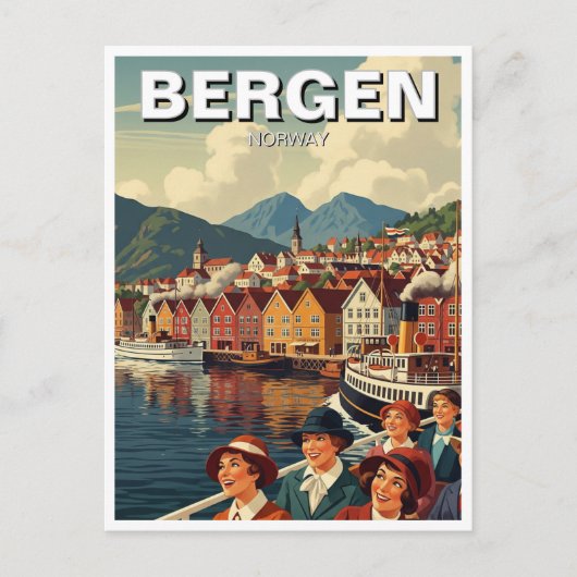  Bergen Noorwegen Reizen Briefkaart (Voorkant)