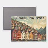  Bergen Noorwegen Reizen Magneet (Voorkant / Achterkant)