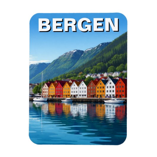 Bergen Noorwegen Reizen Magneet (Verticaal)