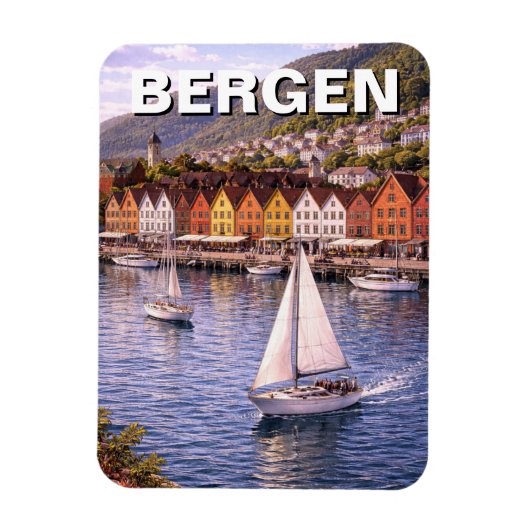 Bergen Noorwegen Reizen Magneet (Verticaal)