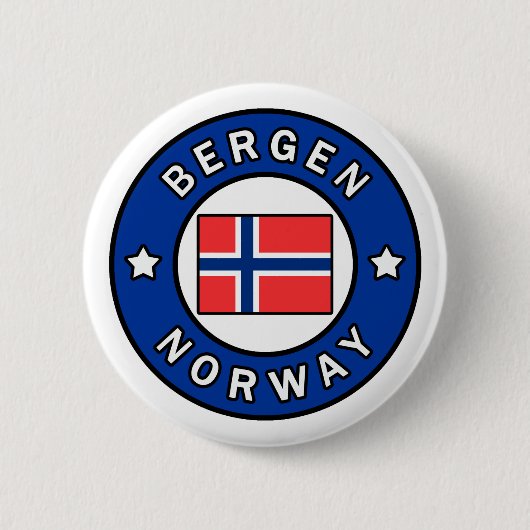Bergen Noorwegen Ronde Button 5,7 Cm (Voorkant)
