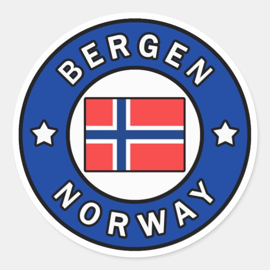 Bergen Noorwegen Ronde Sticker (Voorkant)