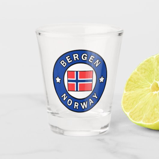Bergen Noorwegen Shot Glas (Voorkant)