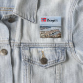 Bergen Noorwegen Vierkante Button 5,1 Cm (In situ)
