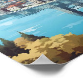 Bergen Noorwegen Vintage Travel Poster (Hoek)