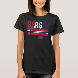 Bergen Noorwegen Vlag Noren Heren Dames Kinderen T-shirt