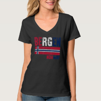 Bergen Noorwegen Vlag Noren Heren Dames Kinderen T-shirt