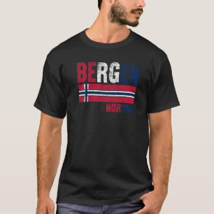 Bergen Noorwegen Vlag Noren Heren Dames Kinderen T-shirt