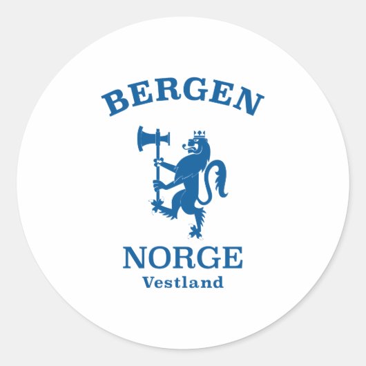 BERGEN Noorwegen Wapenmunt Ronde Sticker (Voorkant)