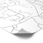 Bergen, Noorwegen (zwart op wit) Poster (Hoek)