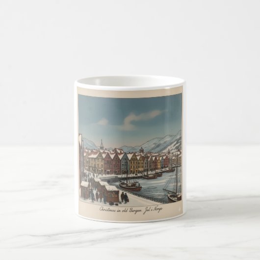 Bergen, Norway Christmas Coffee Mug Koffiemok (Center)