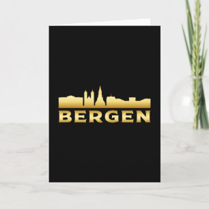 Bergen Norway City Skyline Cityscape Funny Gift Kaart