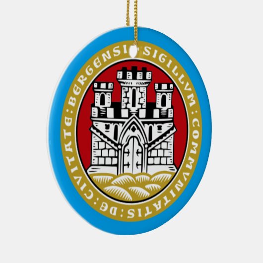 Bergen Norway * Kerstversiering Keramisch Ornament (Rechts)