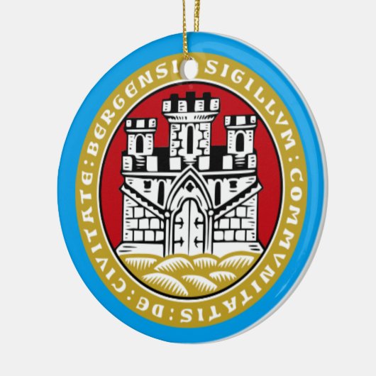 Bergen Norway * Kerstversiering Keramisch Ornament (Links)