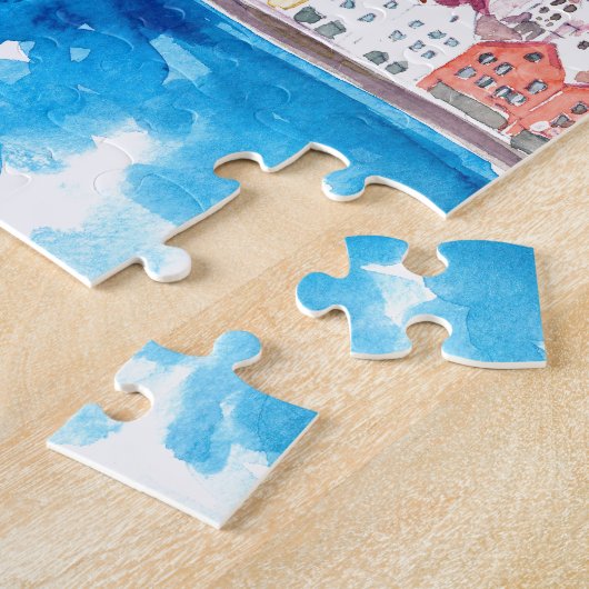 Bergen Norway Old Bryggen Harbour Seot Legpuzzel (Zijkant)