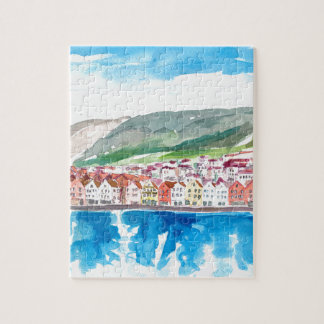 Bergen Norway Old Bryggen Harbour Seot Legpuzzel