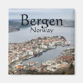 Bergen Norway Souvenir Magneet (Voorkant)