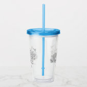 Bergen Norway Streetscape Beauful Line Drawing Acryl Drinkbeker (Rechts)