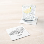 Bergen Norway Streetscape Beauful Line Drawing Kartonnen Onderzetters (Insitu)