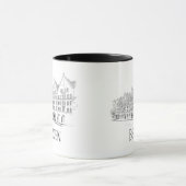 Bergen Norway Streetscape Beauful Line Drawing Mok (Midden)