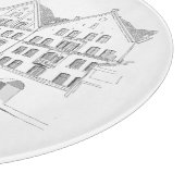 Bergen Norway Streetscape Beauful Line Drawing Snijplank (Hoek)