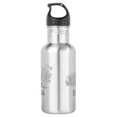 Bergen Norway Streetscape Beauful Line Drawing Waterfles (Achterkant)