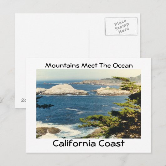 Bergen ontmoeten de oceaan briefkaart (Voorkant / Achterkant)