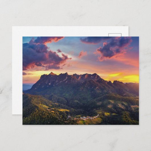 Bergen op Sunset Briefkaart (Voorkant / Achterkant)