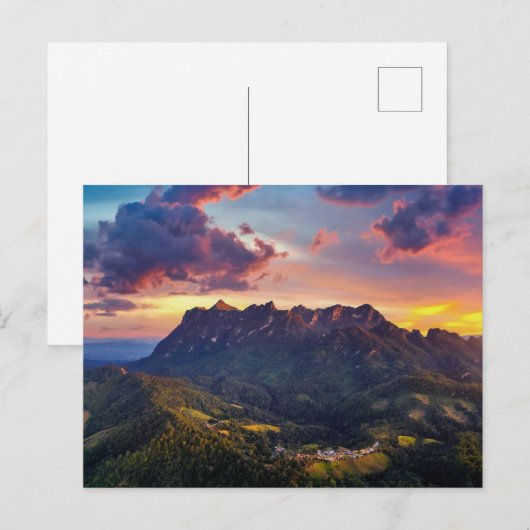 Bergen op Sunset Briefkaart (Voorkant / Achterkant)