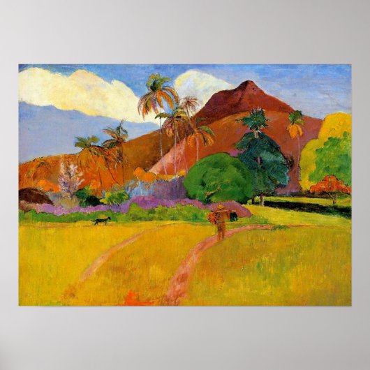"Bergen op Tahiti" - Paul Gauguin Print (Voorkant)