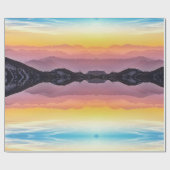 Bergen op zonsondergang, hemel boven en onder cadeaupapier (Vlak)