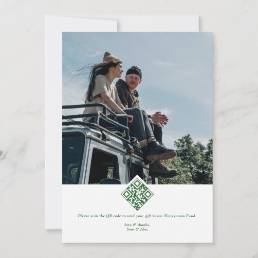 Bergen Outdoor Honeymoon Fund Koppels Douche Kaart (Achterkant)