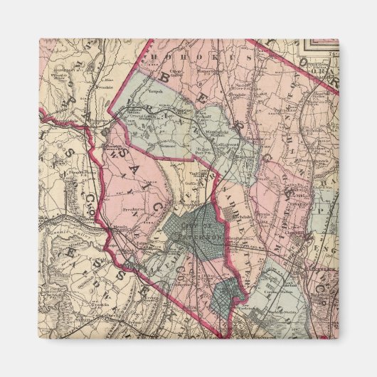 Bergen, Passaic Cos, NJ Magneet (Voorkant)